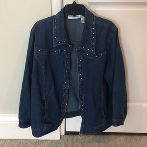 Vintage Cathy Daniels rhinestone jean jacket